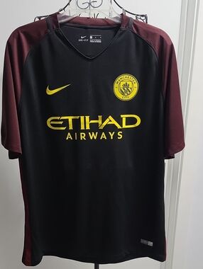 Nike Black & Maroon Manchester City Etihad Jersey